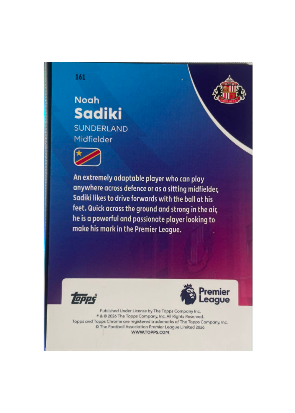 2025-26 Topps Chrome PL - Noah Sadiki /99